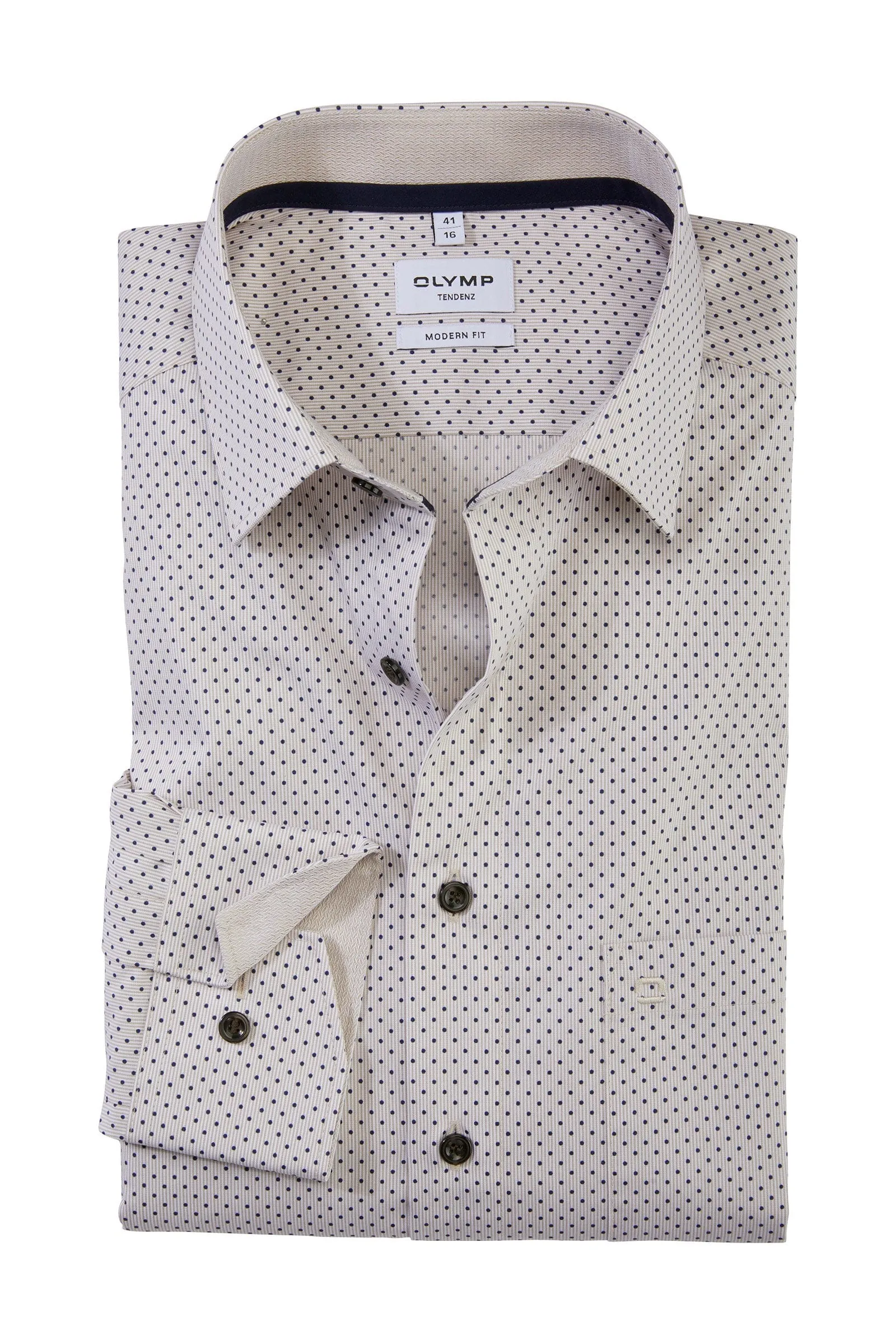 Tendenz Modern Fit Stripes and Dots Shirt - Natural
