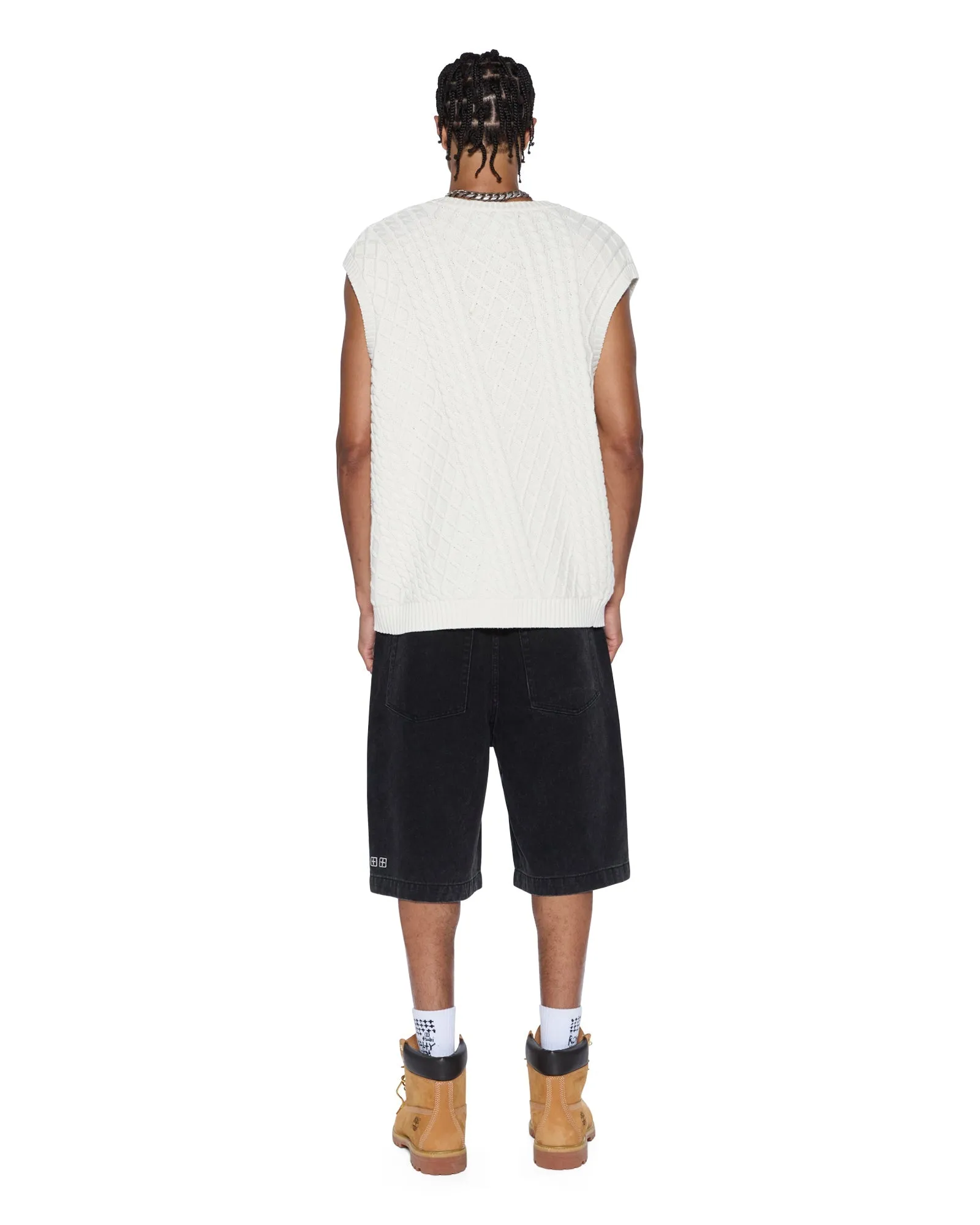 Turncable Knit Vest  - Vintage White
