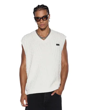 Turncable Knit Vest  - Vintage White