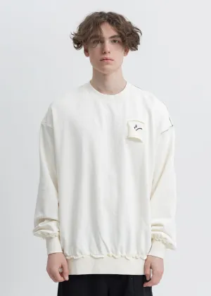 White Embroidery Contrast Sweatshirt