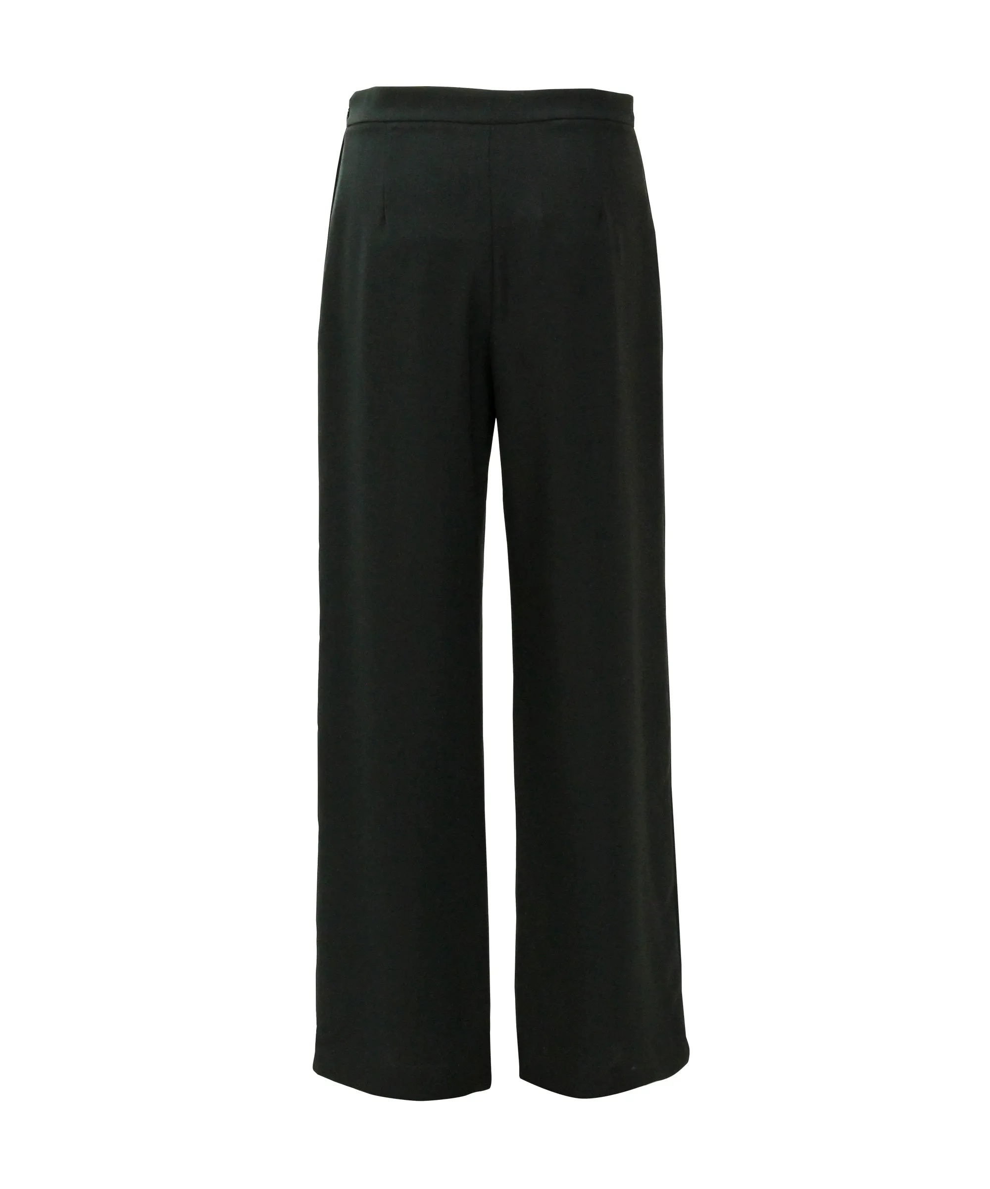 Wide leg crepe jersey trousers