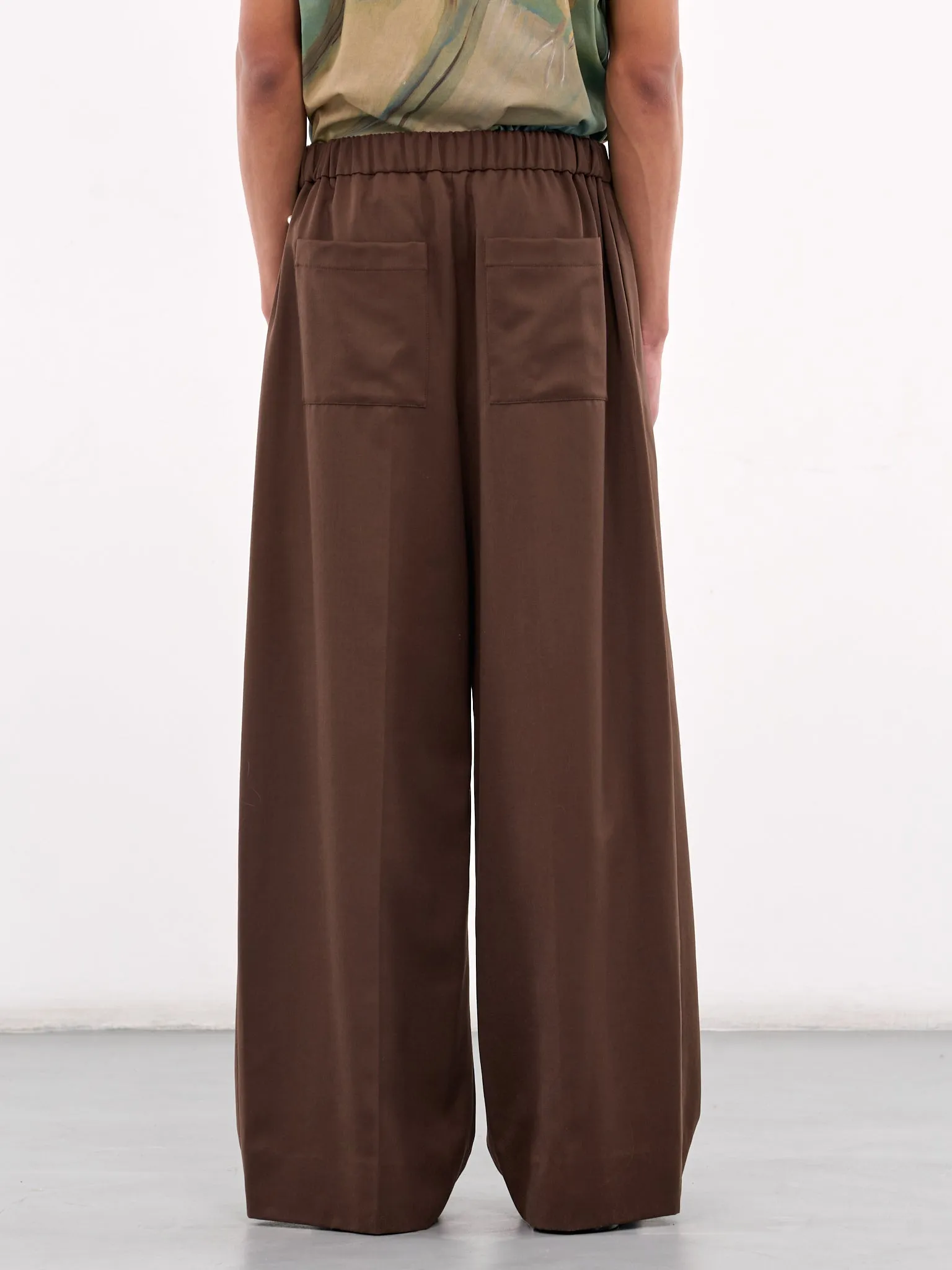 Wide Leg Drawstring Trousers (4143D-1217-CHOCOLATE)