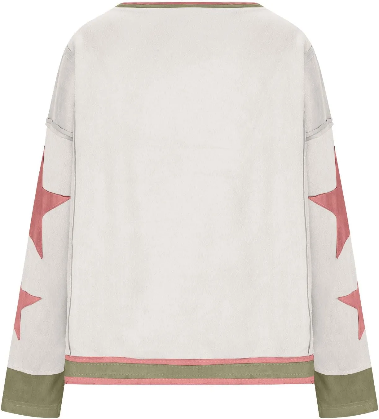 Women Oversize Sweatshirts Crewneck Long Sleeve Star Print Casual Loose Pullover Fall Fashion 2024 Clothes Tops