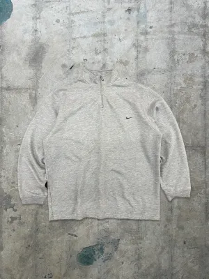 Y2K Vintage Nike Grey 1/4 Zip Sweatshirt - L