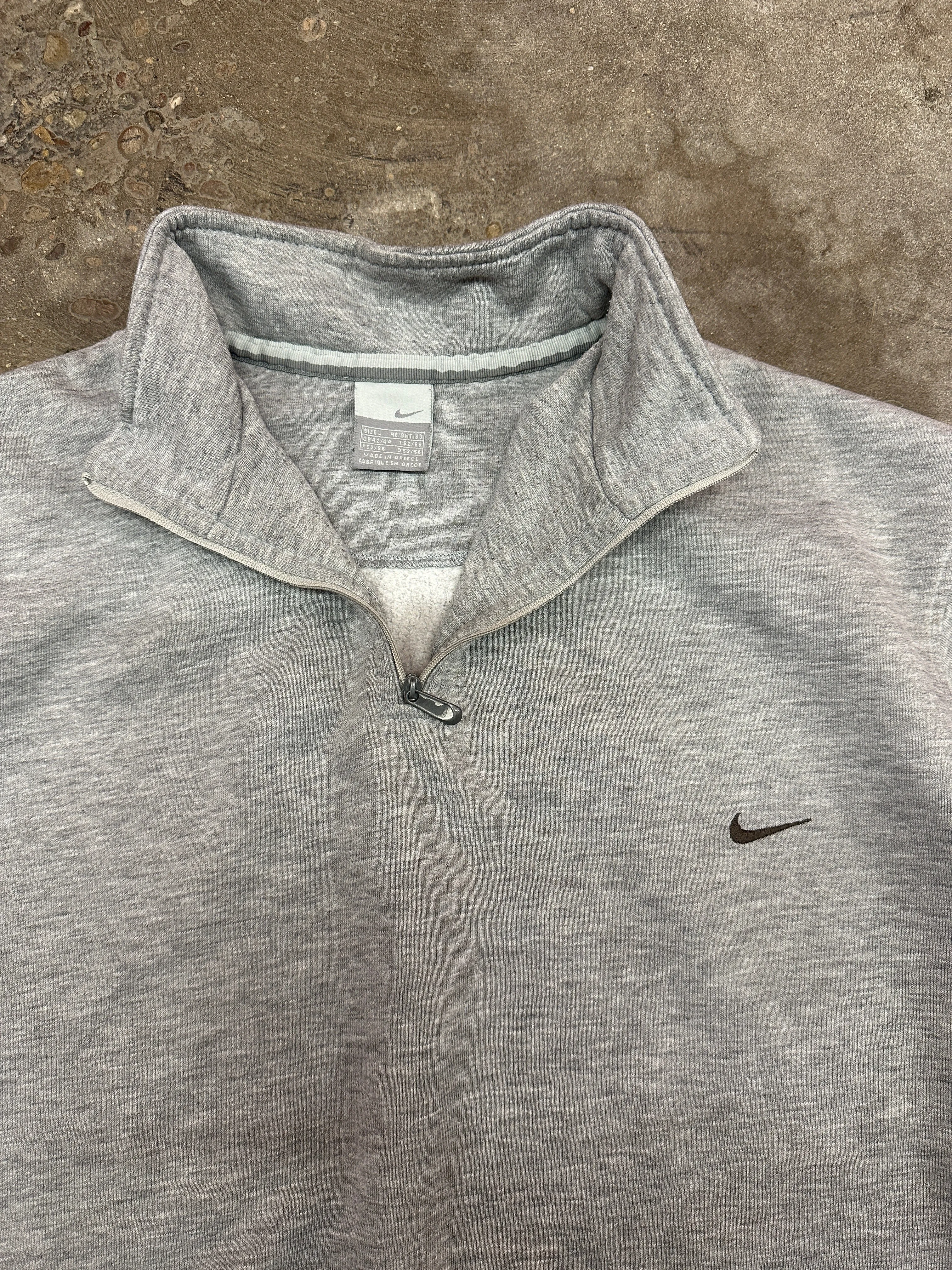 Y2K Vintage Nike Grey 1/4 Zip Sweatshirt - L